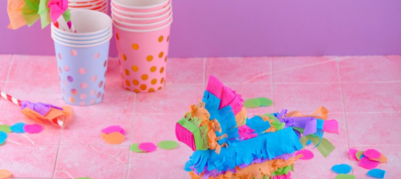 Traditional Mexican pinata in shape of donkey
