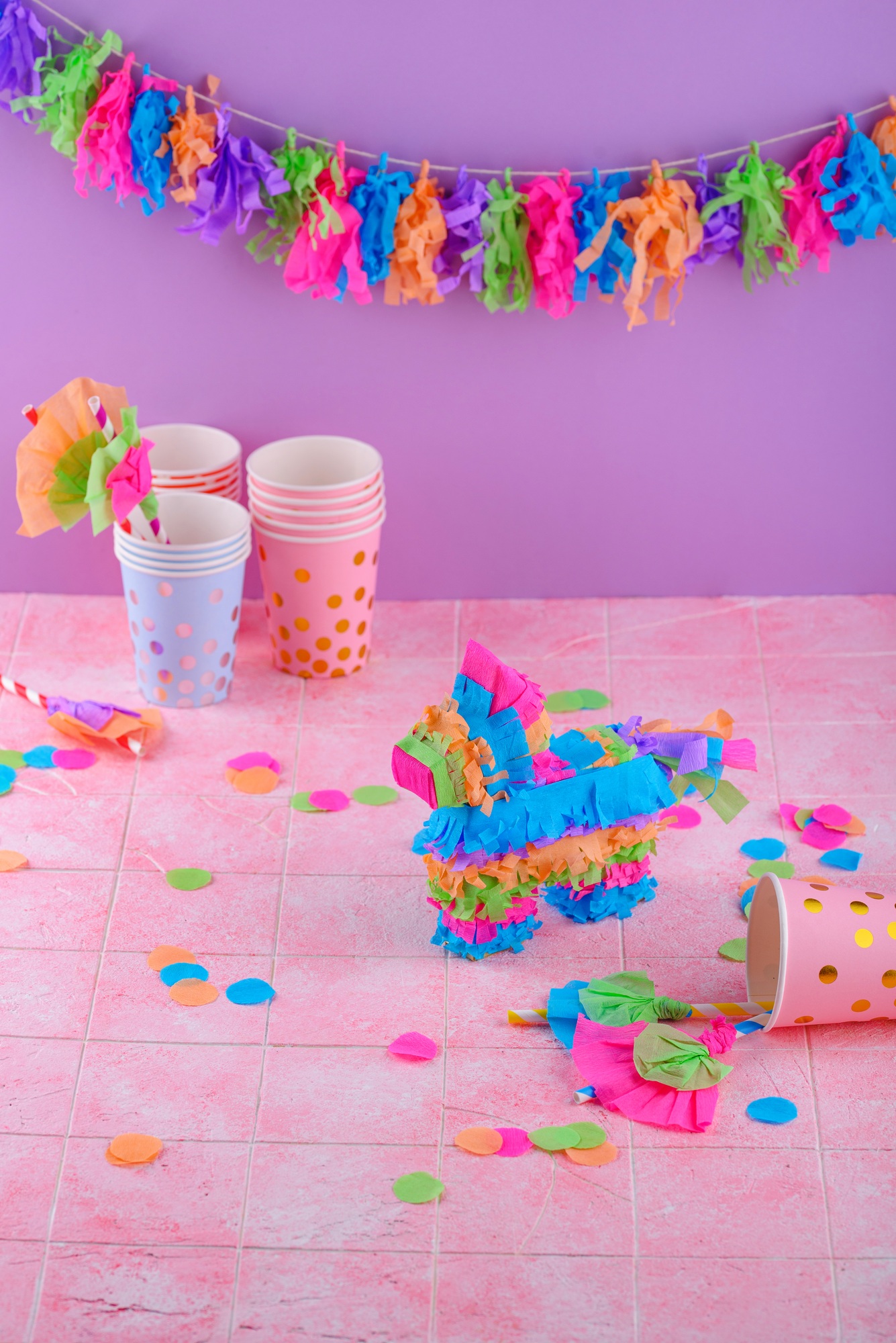 Traditional Mexican pinata in shape of donkey